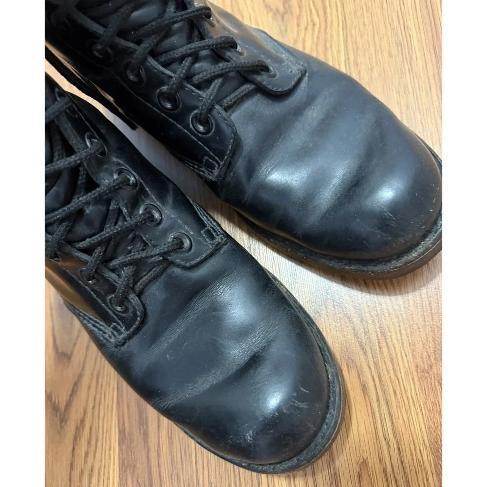 Military Jump Boots Mens 10.5 Black Leather Cap Toe Combat Paratrooper